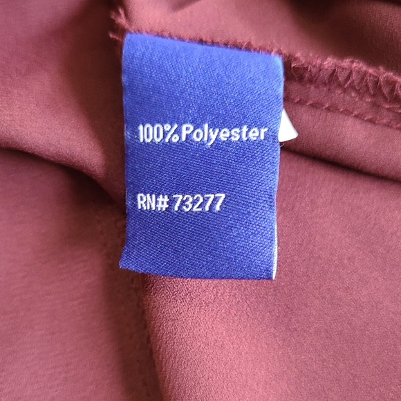 (425) Apt. 9  Woman's Short Sleeve Blouse, Size: Medium Color: Burgundy - Picture 7 of 11